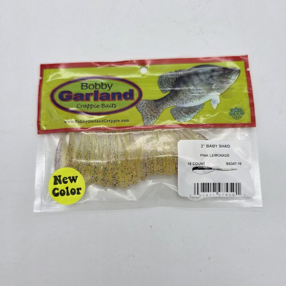 Lot of 6 Bobby Garland 2” Baby Shad Pink Lemonade Crappie Baits 18 Ct